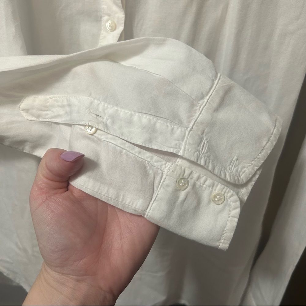 XiRENA Beau Crisp Cotton White Button-Down Shirt Boho Neutral Office Sexy XS - Picture 5 of 7